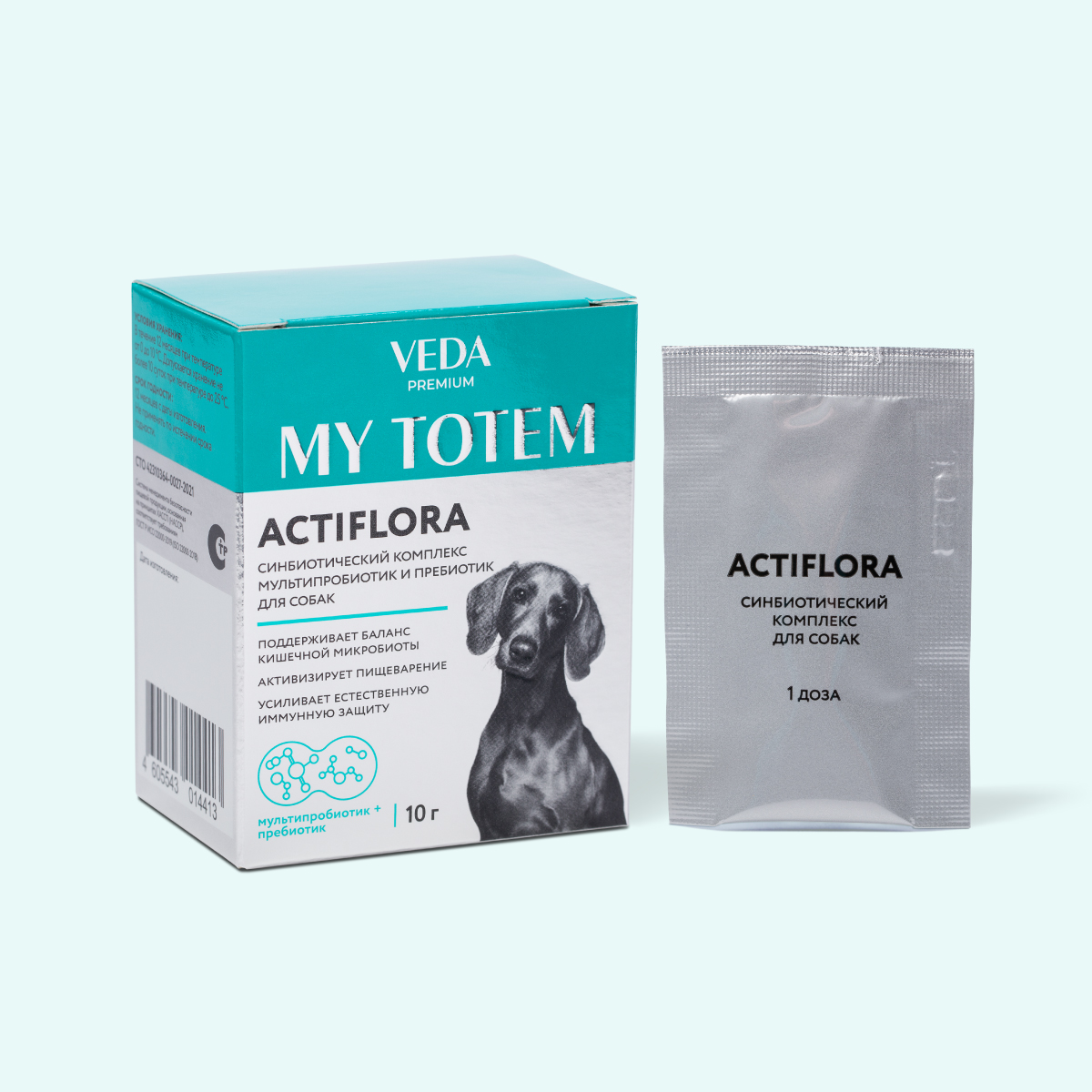Комплекс пробиотиков и пребиотика для собак ACTIFLORA MY TOTEM, 10 г