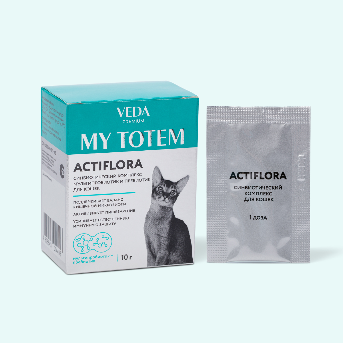 Комплекс пробиотиков и пребиотика для кошек ACTIFLORA MY TOTEM, 10г